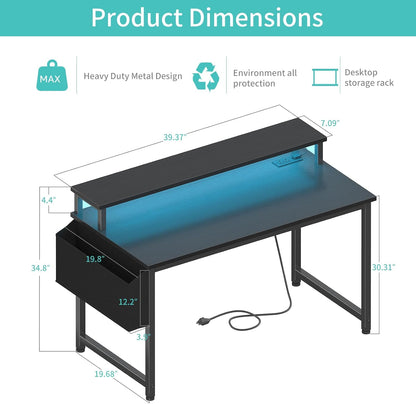 Lufeiya 40“ Built-in Outlets CPU Desk