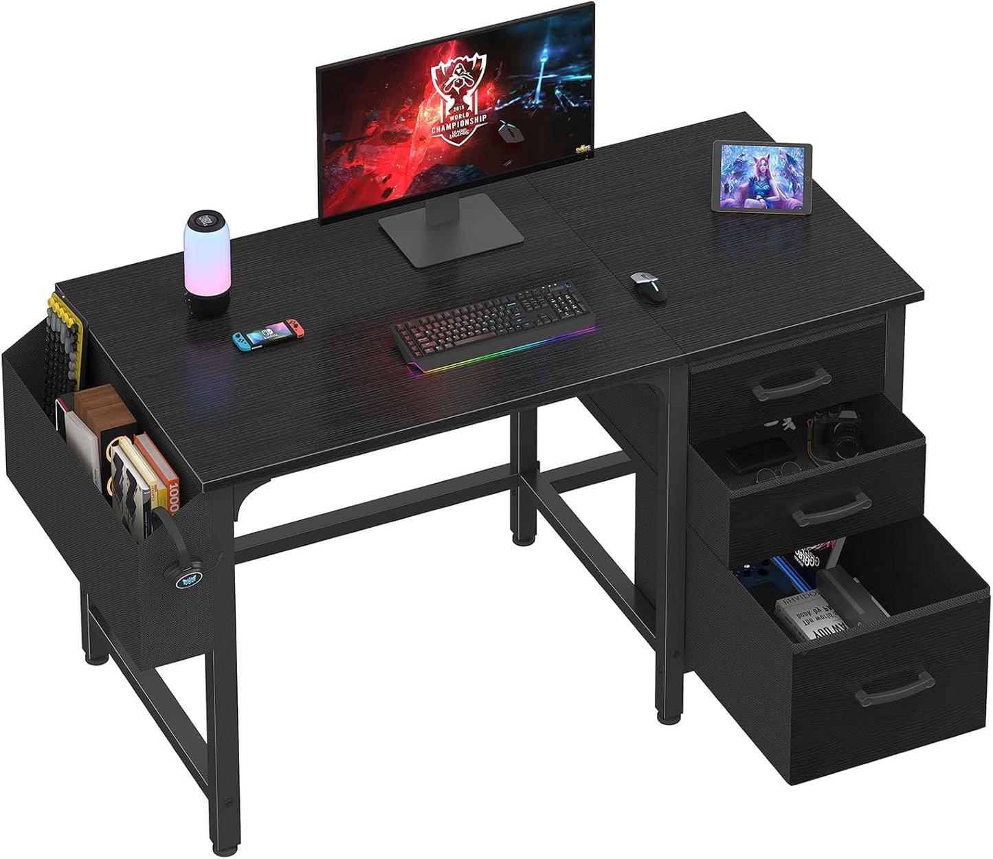 Lufeiya 47‘’ Computer Desk with File Drawers Cabinet