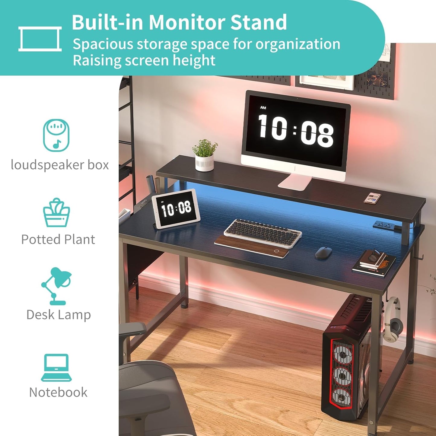 Lufeiya 40“ Built-in Outlets CPU Desk