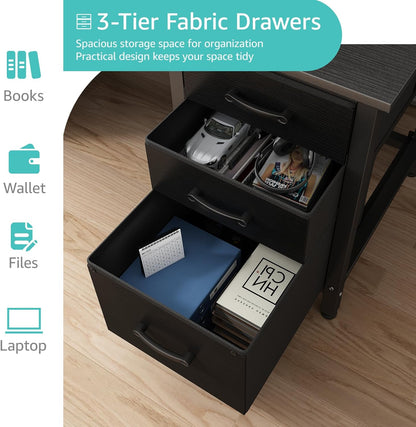 Lufeiya 47‘’ Computer Desk with File Drawers Cabinet
