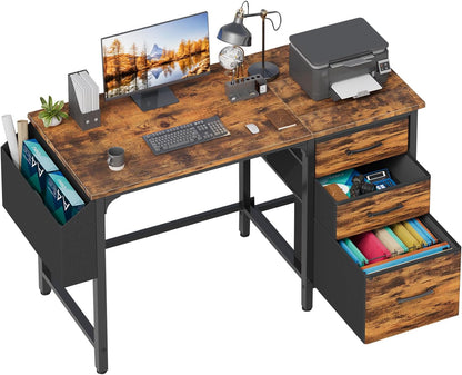 Lufeiya 47‘’ Computer Desk with File Drawers Cabinet